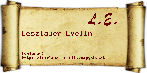 Leszlauer Evelin névjegykártya